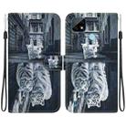 For Realme C21 Crystal Texture Colored Drawing Leather Phone Case(Cat Tiger Reflection) - 1