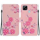 For Realme C21 Crystal Texture Colored Drawing Leather Phone Case(Cherry Blossoms) - 1