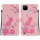 For Realme C21Y Crystal Texture Colored Drawing Leather Phone Case(Cherry Blossoms) - 1