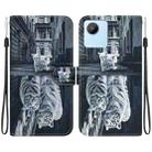 For Realme C30 / C30s Crystal Texture Colored Drawing Leather Phone Case(Cat Tiger Reflection) - 1