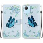For Realme C30 / C30s Crystal Texture Colored Drawing Leather Phone Case(Blue Pansies) - 1