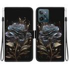 For Realme C31 Crystal Texture Colored Drawing Leather Phone Case(Black Rose) - 1