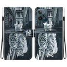 For Realme C31 Crystal Texture Colored Drawing Leather Phone Case(Cat Tiger Reflection) - 1