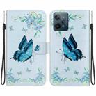 For Realme C31 Crystal Texture Colored Drawing Leather Phone Case(Blue Pansies) - 1