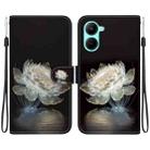 For Realme C33 Crystal Texture Colored Drawing Leather Phone Case(Crystal Peony) - 1