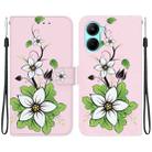 For Realme C33 Crystal Texture Colored Drawing Leather Phone Case(Lily) - 1