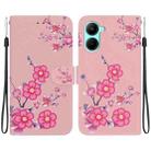 For Realme C33 Crystal Texture Colored Drawing Leather Phone Case(Cherry Blossoms) - 1