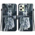 For Realme C35 Crystal Texture Colored Drawing Leather Phone Case(Cat Tiger Reflection) - 1