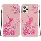 For Realme C35 Crystal Texture Colored Drawing Leather Phone Case(Cherry Blossoms) - 1