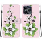 For Realme C53 / Narzo N53 Crystal Texture Colored Drawing Leather Phone Case(Lily) - 1