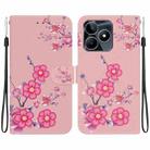 For Realme C53 / Narzo N53 Crystal Texture Colored Drawing Leather Phone Case(Cherry Blossoms) - 1