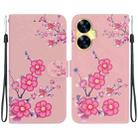 For Realme C55 Crystal Texture Colored Drawing Leather Phone Case(Cherry Blossoms) - 1