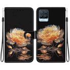 For Realme 8 / 8 Pro Crystal Texture Colored Drawing Leather Phone Case(Gold Peony) - 1