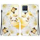 For Realme 8 / 8 Pro Crystal Texture Colored Drawing Leather Phone Case(Gold Butterfly Epiphyllum) - 1