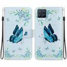 For Realme 8 / 8 Pro Crystal Texture Colored Drawing Leather Phone Case(Blue Pansies) - 1