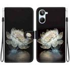 For Realme 10 4G Crystal Texture Colored Drawing Leather Phone Case(Crystal Peony) - 1