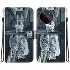 For Realme 11 4G Crystal Texture Colored Drawing Leather Phone Case(Cat Tiger Reflection) - 1