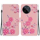 For Realme 11 4G Crystal Texture Colored Drawing Leather Phone Case(Cherry Blossoms) - 1