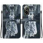 For Realme C67 4G Global Crystal Texture Colored Drawing Leather Phone Case(Cat Tiger Reflection) - 1