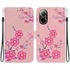 For Realme C67 4G Global Crystal Texture Colored Drawing Leather Phone Case(Cherry Blossoms) - 1