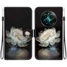 For Realme 12+ Crystal Texture Colored Drawing Leather Phone Case(Crystal Peony) - 1