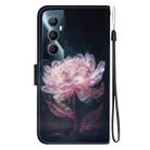 For Realme C65 4G Crystal Texture Colored Drawing Leather Phone Case(Purple Peony) - 3