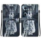 For Realme C65 4G Crystal Texture Colored Drawing Leather Phone Case(Cat Tiger Reflection) - 1