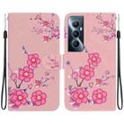 For Realme C65 4G Crystal Texture Colored Drawing Leather Phone Case(Cherry Blossoms) - 1