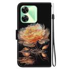 For Realme C61 / C63 / Note 60 Crystal Texture Colored Drawing Leather Phone Case(Gold Peony) - 3