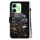 For Realme C61 / C63 / Note 60 Crystal Texture Colored Drawing Leather Phone Case(Black Rose) - 3