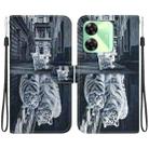 For Realme C61 / C63 / Note 60 Crystal Texture Colored Drawing Leather Phone Case(Cat Tiger Reflection) - 1