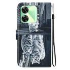 For Realme C61 / C63 / Note 60 Crystal Texture Colored Drawing Leather Phone Case(Cat Tiger Reflection) - 3