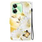For Realme C61 / C63 / Note 60 Crystal Texture Colored Drawing Leather Phone Case(Gold Butterfly Epiphyllum) - 3