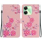 For Realme C61 / C63 / Note 60 Crystal Texture Colored Drawing Leather Phone Case(Cherry Blossoms) - 1