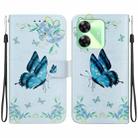 For Realme C61 / C63 / Note 60 Crystal Texture Colored Drawing Leather Phone Case(Blue Pansies) - 1