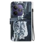 For Realme GT 6 / GT 6T / GT Neo6 Crystal Texture Colored Drawing Leather Phone Case(Cat Tiger Reflection) - 3