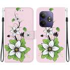 For Realme GT 6 / GT 6T / GT Neo6 Crystal Texture Colored Drawing Leather Phone Case(Lily) - 1