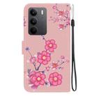 For Realme C75 Crystal Texture Colored Drawing Leather Phone Case(Cherry Blossoms) - 3