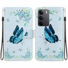 For Realme C75 Crystal Texture Colored Drawing Leather Phone Case(Blue Pansies) - 1