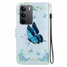 For Realme C75 Crystal Texture Colored Drawing Leather Phone Case(Blue Pansies) - 3