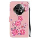 For Realme 13+ Global Crystal Texture Colored Drawing Leather Phone Case(Cherry Blossoms) - 3