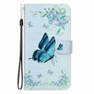 For Realme 13+ Global Crystal Texture Colored Drawing Leather Phone Case(Blue Pansies) - 2