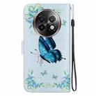 For Realme 13+ Global Crystal Texture Colored Drawing Leather Phone Case(Blue Pansies) - 3