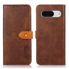 For Google Pixel 8a KHAZNEH Dual-color Cowhide Texture Flip Leather Phone Case(Brown) - 1