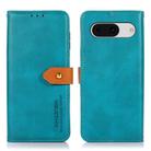 For Google Pixel 8a KHAZNEH Dual-color Cowhide Texture Flip Leather Phone Case(Blue) - 1