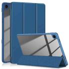 For Samsung Galaxy Tab A9+ Acrylic 3-folding Solid Color Smart Leather Tablet Case(Blue) - 1