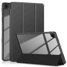 For Samsung Galaxy Tab A9+ Acrylic 3-folding Solid Color Smart Leather Tablet Case(Black) - 1