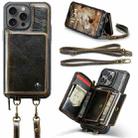 For iPhone 16 Pro Max JEEHOOD C22 Series Zipper Wallet Leather Phone Case with Dual Lanyard(Coffee) - 2