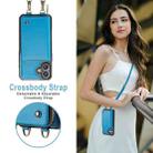 For iPhone 16 Plus JEEHOOD C22 Series Zipper Wallet Leather Phone Case with Dual Lanyard(Blue) - 3