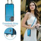 For iPhone 16 JEEHOOD C22 Series Zipper Wallet Leather Phone Case with Dual Lanyard(Blue) - 3